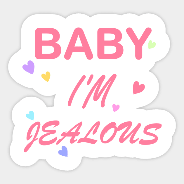 Baby I'm Jealous with hearts Sticker by Demonic cute cat